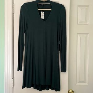 Express Dark Green Mini Skater Dress